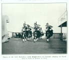 Pipers playing onboard ship 1914 (click for larger picture)